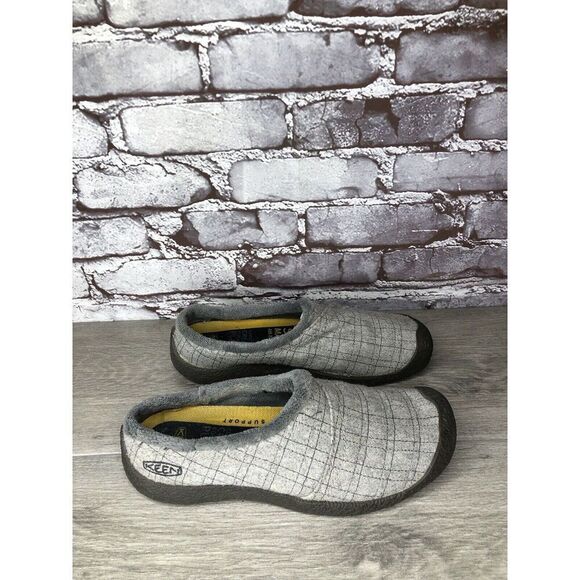 Keen Gray Fleece Lining Comfort Wool Slip On Gum Mules Shoes Women 7M US/37.5EU - Picture 11 of 16